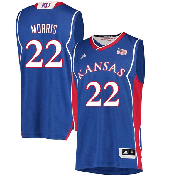Men #22 Marcus Morris Kansas Jayhawks 2018 Hardwood Classic College Basketball Jerseys Sale-Royal - Click Image to Close